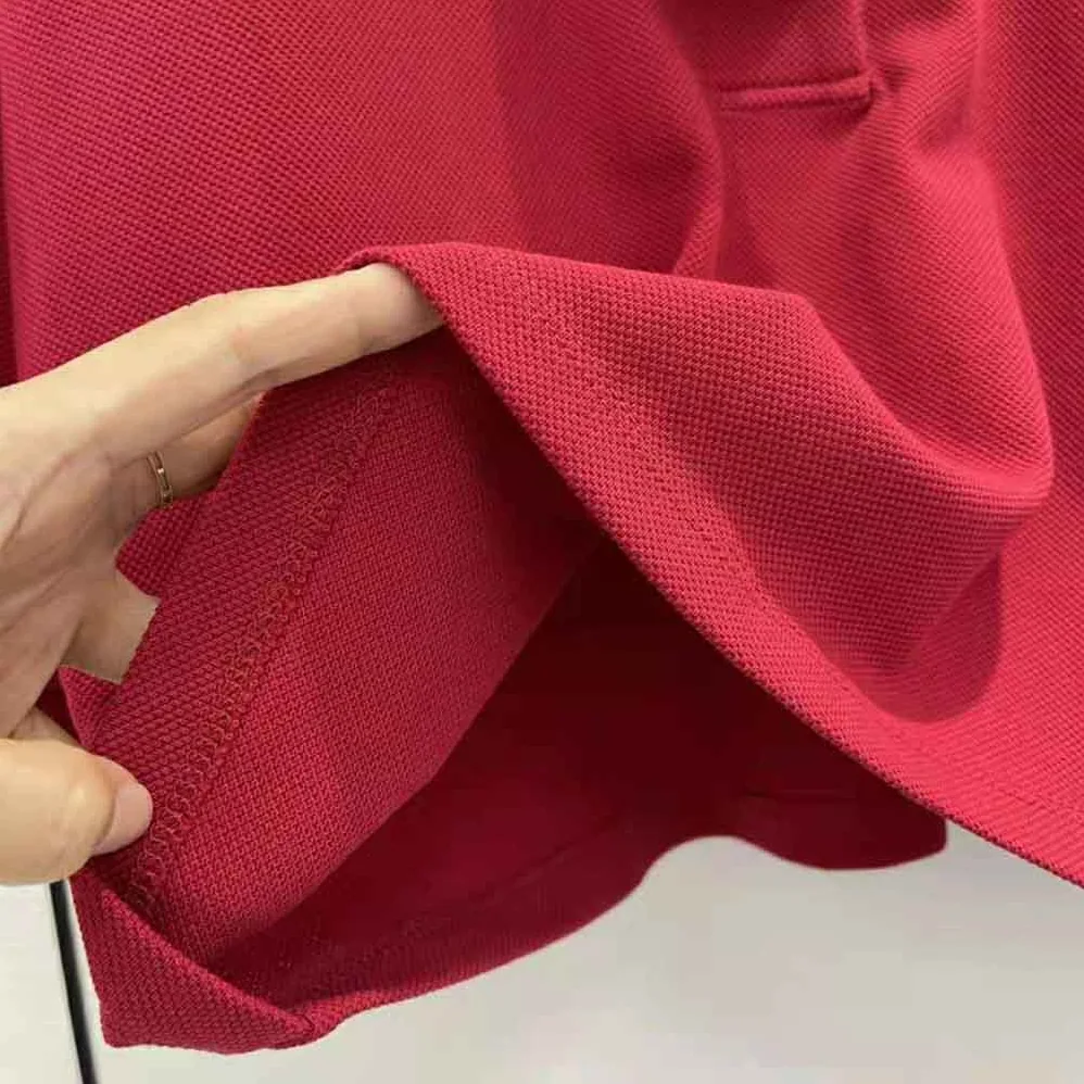 Saint Laurent YSL Cropped Polo Shirt in Cotton Piqué for Women in Red Saint Laurent YSL Cropped Polo Shirt in Cotton Piqué for Women in Red