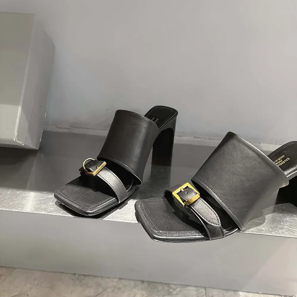 Balenciaga Bel Air 80mm Sandal in Black Smooth Calfskin for Women Balenciaga Bel Air 80mm Sandal in Black Smooth Calfskin for Women