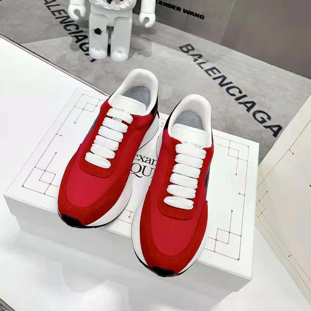 Alexander Mcqueen Sprint Runner in Lust Red for Unisex Alexander Mcqueen Sprint Runner in Lust Red for Unisex