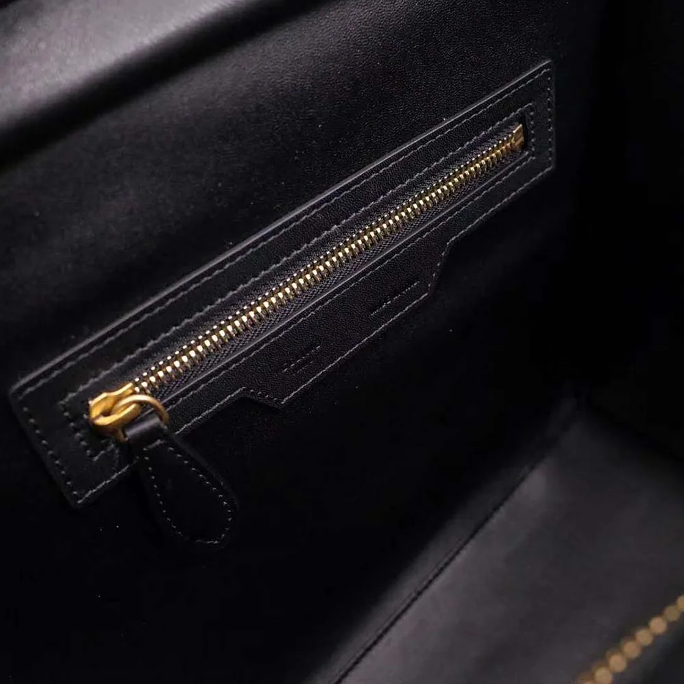 Celine Micro Luggage Handbag in Drummed Calfskin for Women in Black