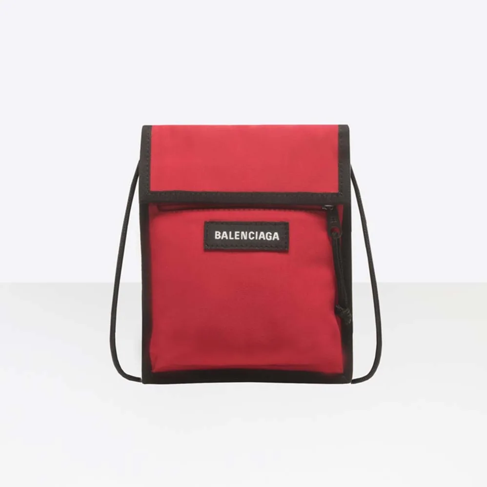 Balenciaga Explorer Pouch Strap for Men in Red