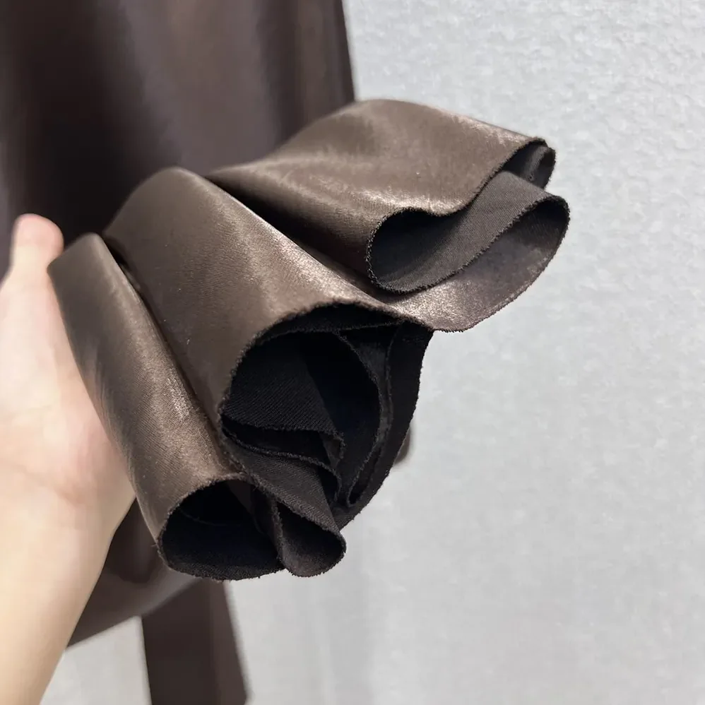 Miu Miu Long Satin Dress for Women in Brown Miu Miu Long Satin Dress for Women in Brown