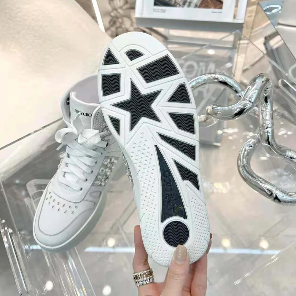 Jimmy Choo Hawaii Hi Top/F White Nappa Leather High for Women in Top Trainers Jimmy Choo Hawaii Hi Top/F White Nappa Leather High for Women in Top Trainers