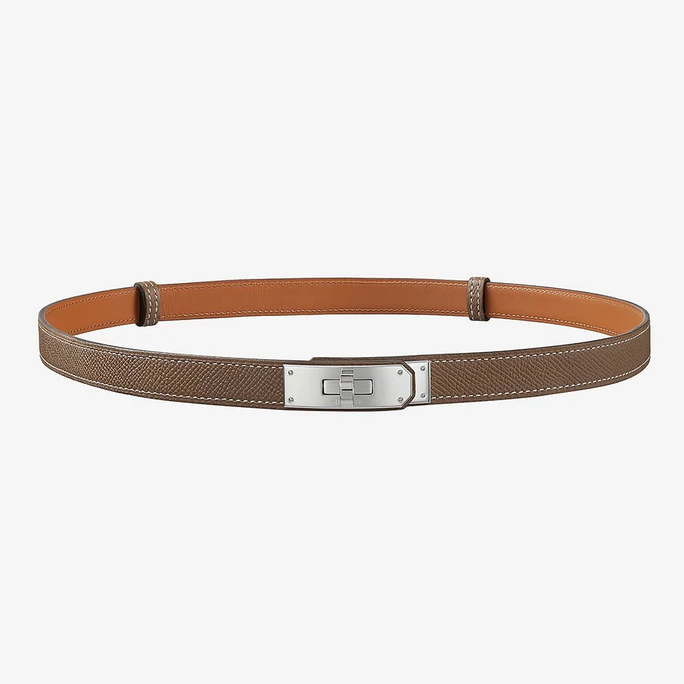 Hermes Kelly Belt in Leather for Women in Silver