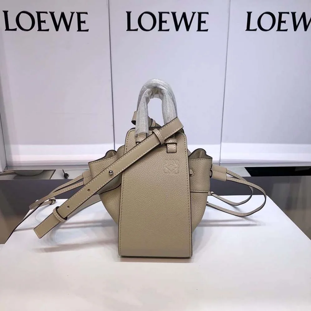 Loewe Hammock Drawstring Mini Bag for Women in Beige Loewe Hammock Drawstring Mini Bag for Women in Beige