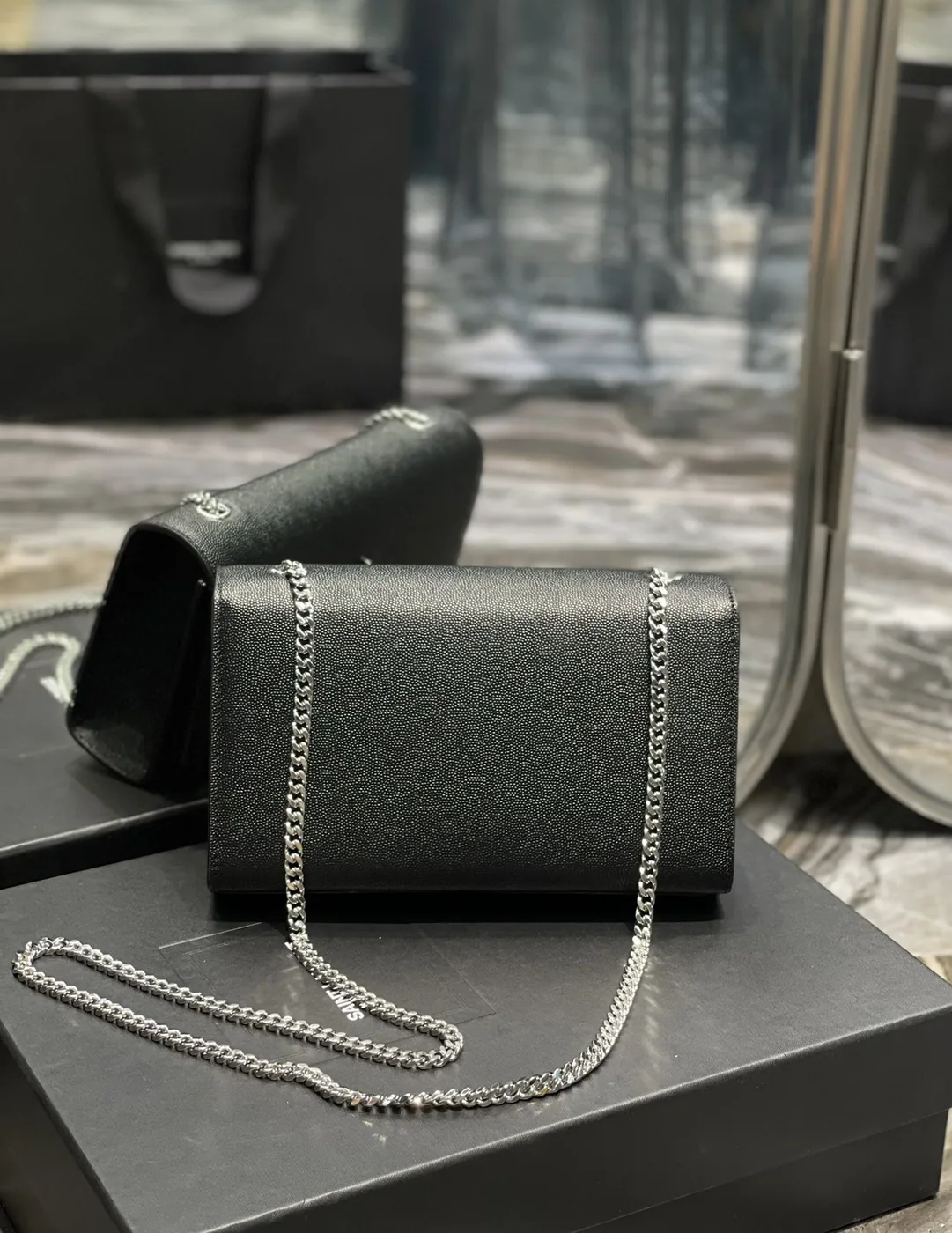 Saint Laurent Kata Medium Chain Bag Black With Tassel in YSL Saint Laurent Kata Medium Chain Bag Black With Tassel in YSL