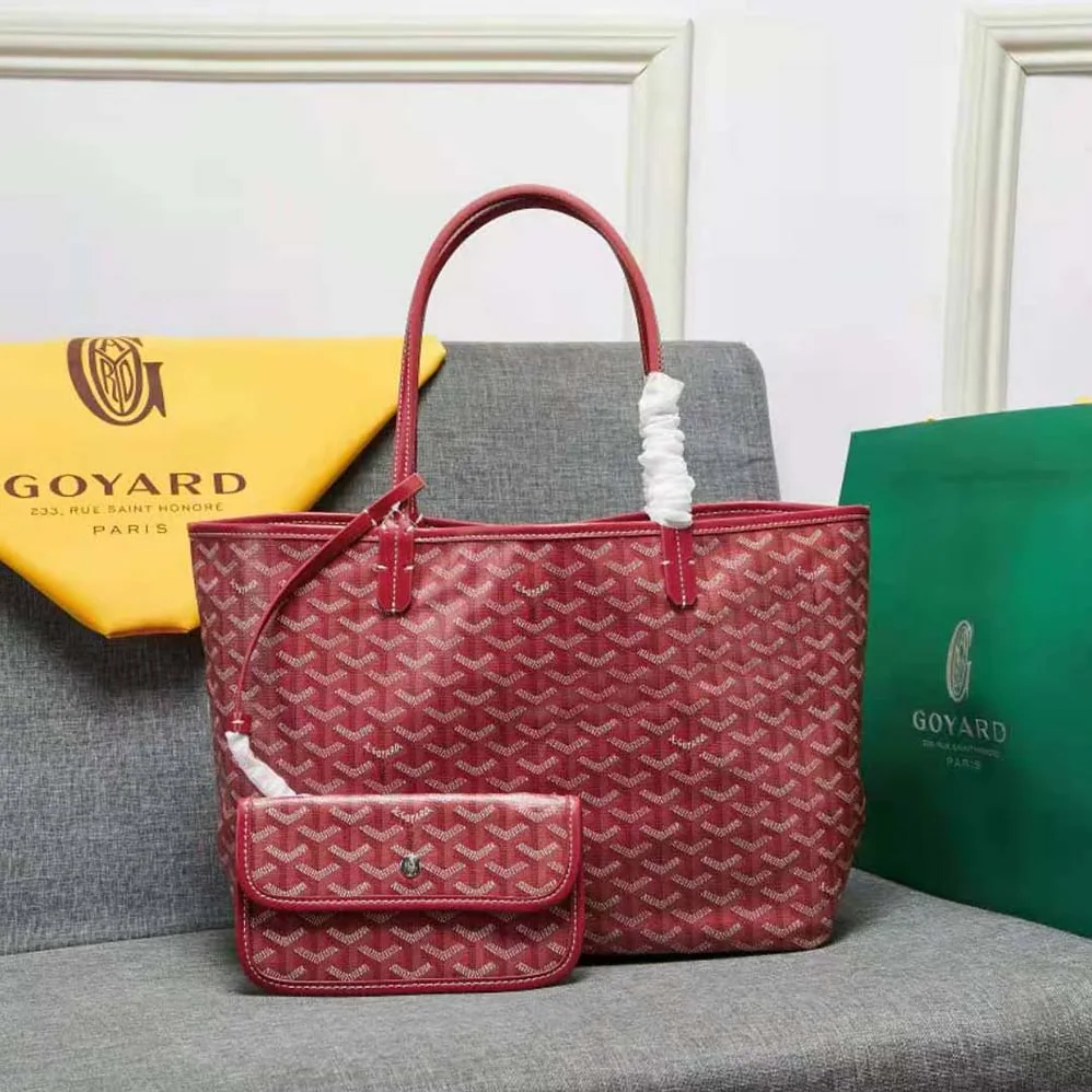 Goyard Sac Artois MM in Goyardine Canvas & Chevroches Calfskin for Women in Red