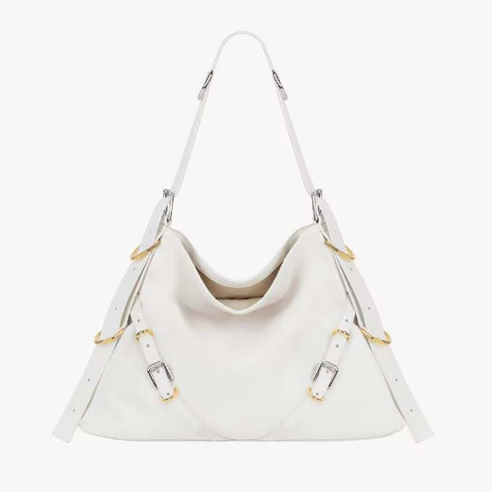 Givenchy Medium Voyou Bag in Leather for Women in White Givenchy Medium Voyou Bag in Leather for Women in White