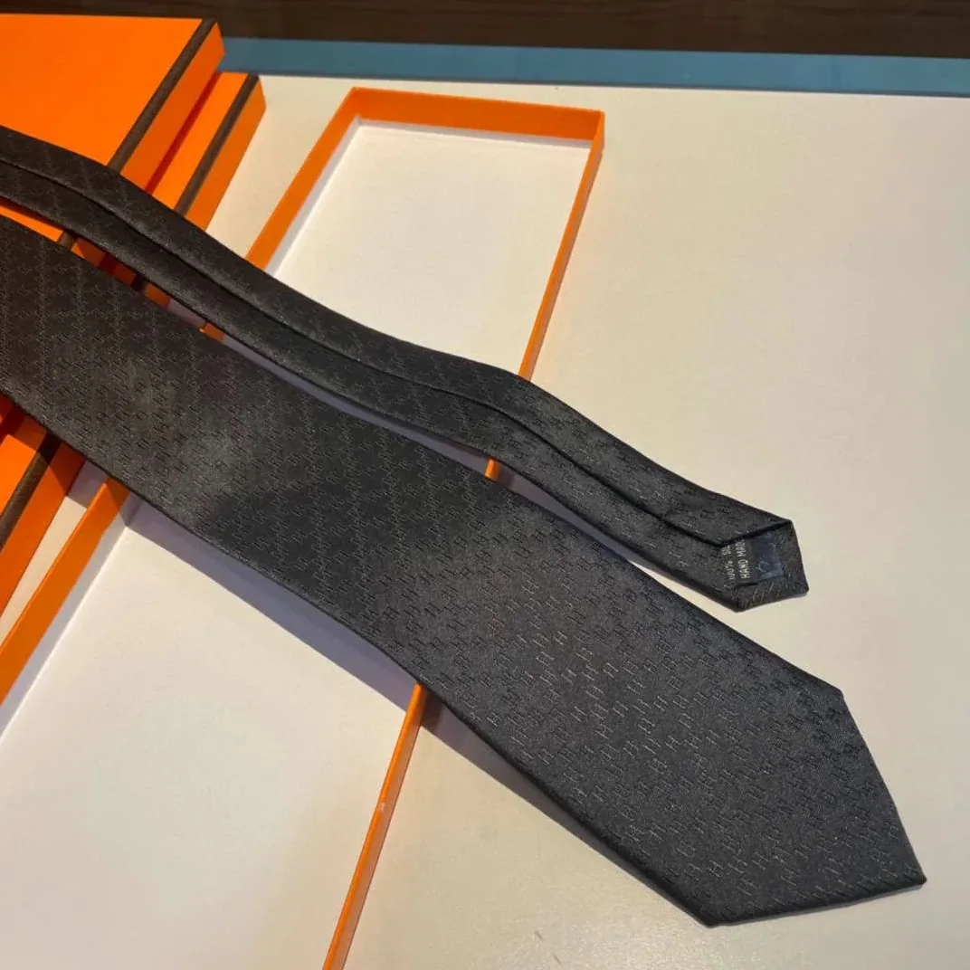 Hermes Faconnee H Tie Black Hermes Faconnee H Tie Black