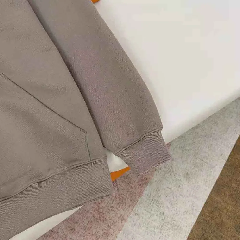Balenciaga Hoodie Medium Fit in Dark Beige and Black Curly Fleece for Men