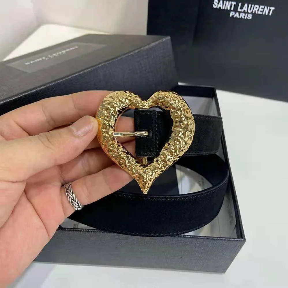 Saint Laurent YSL Heart Belt in Lambskin for Women Saint Laurent YSL Heart Belt in Lambskin for Women