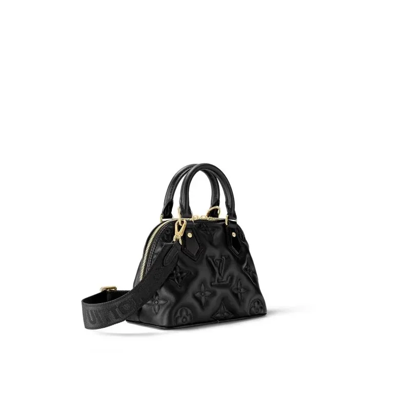 Louis Vuitton Alma BB Top Handle Bag in Black Gold Hardware