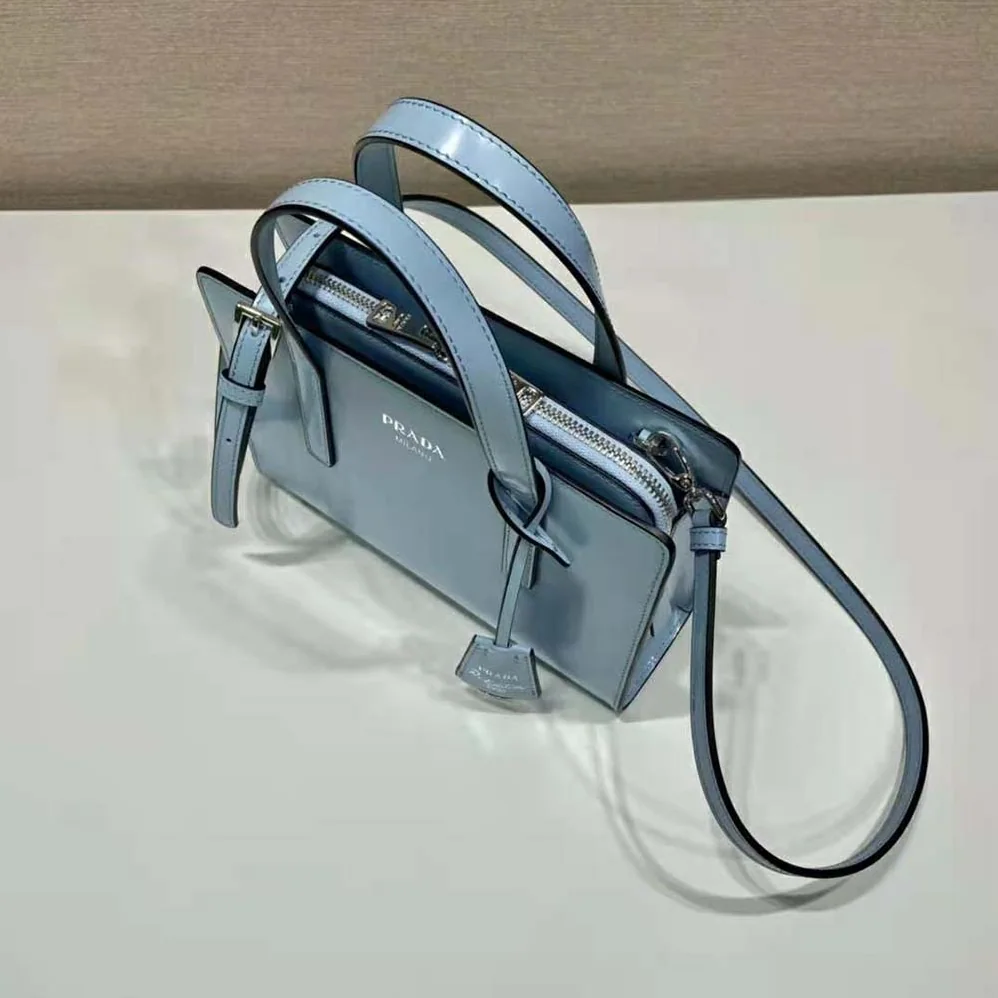 Prada Re-Edition 1995 Brushed-Leather Mini Handbag for Women in Blue Prada Re-Edition 1995 Brushed-Leather Mini Handbag for Women in Blue