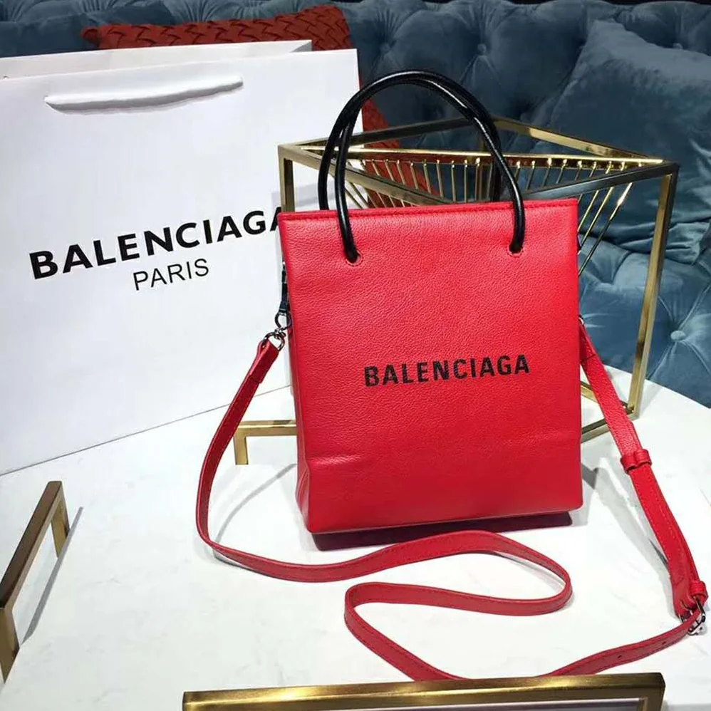 Balenciaga Shooping Tote XXS Small Natural Grain Calfskin for Women in Red