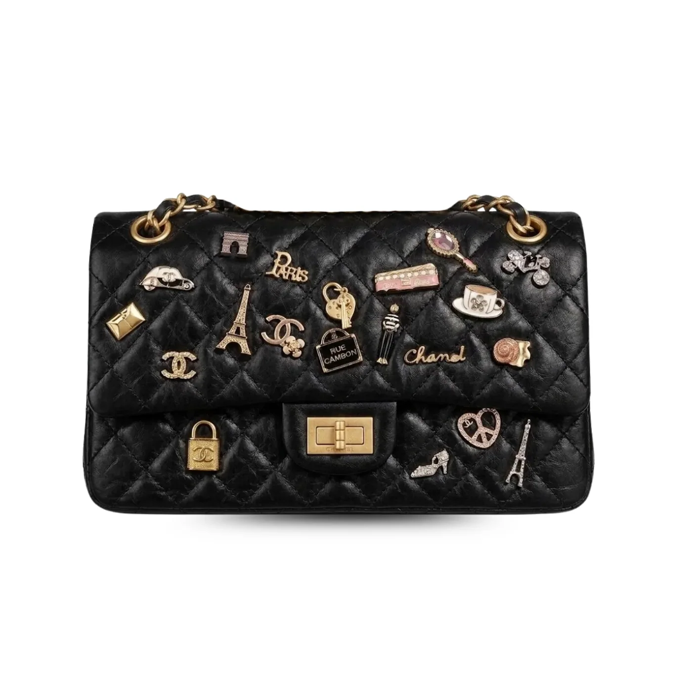 Chanel CC Lucky Charm Bag in Black Gold Hardware