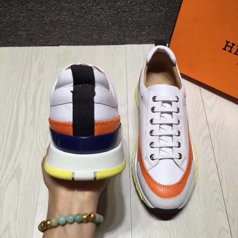 Hermes Rapid sneaker Shoes White Sole for Men in Orange