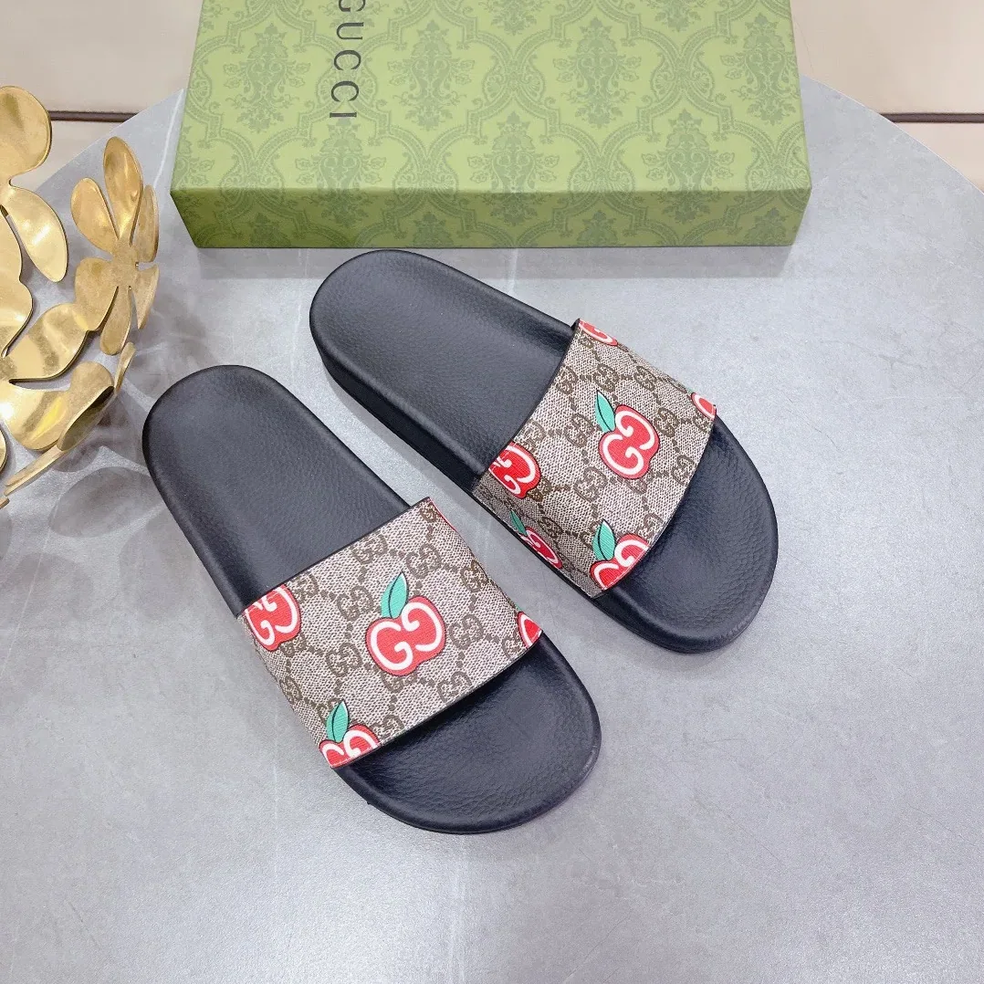 Gucci Slide Sandal With GG Apple Black for Women Gucci Slide Sandal With GG Apple Black for Women