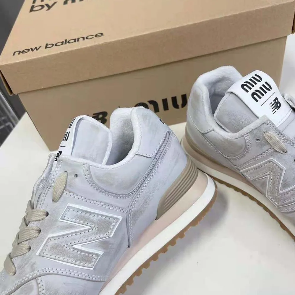Miu Miu New Balance 574 x Miu Miu Vintage for Women in Effect Nappa Leather Sneakers