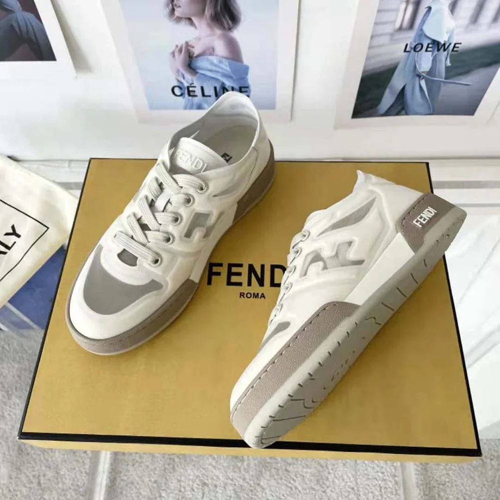 Fendi Match White Mesh Low Tops for Unisex Fendi Match White Mesh Low Tops for Unisex