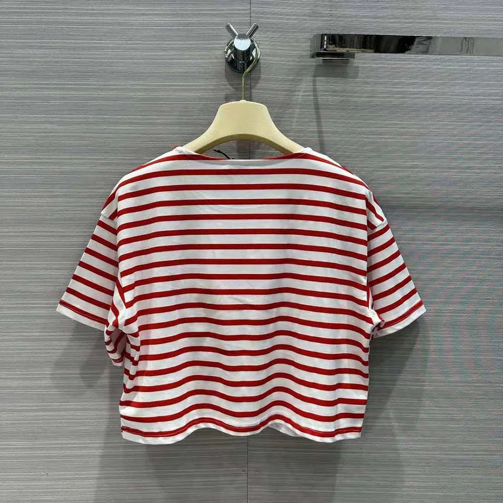 Miu Miu Cotton T-shirt with Printed Logo for Women in Red Miu Miu Cotton T-shirt with Printed Logo for Women in Red