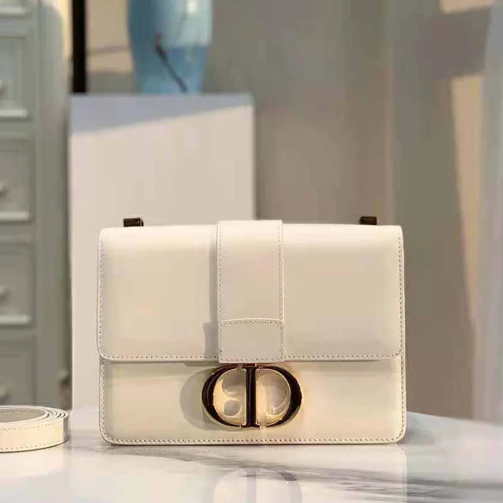 Dior 30 Montaigne Bag Des Vents Box Calfskin for Women in White Dior 30 Montaigne Bag Des Vents Box Calfskin for Women in White
