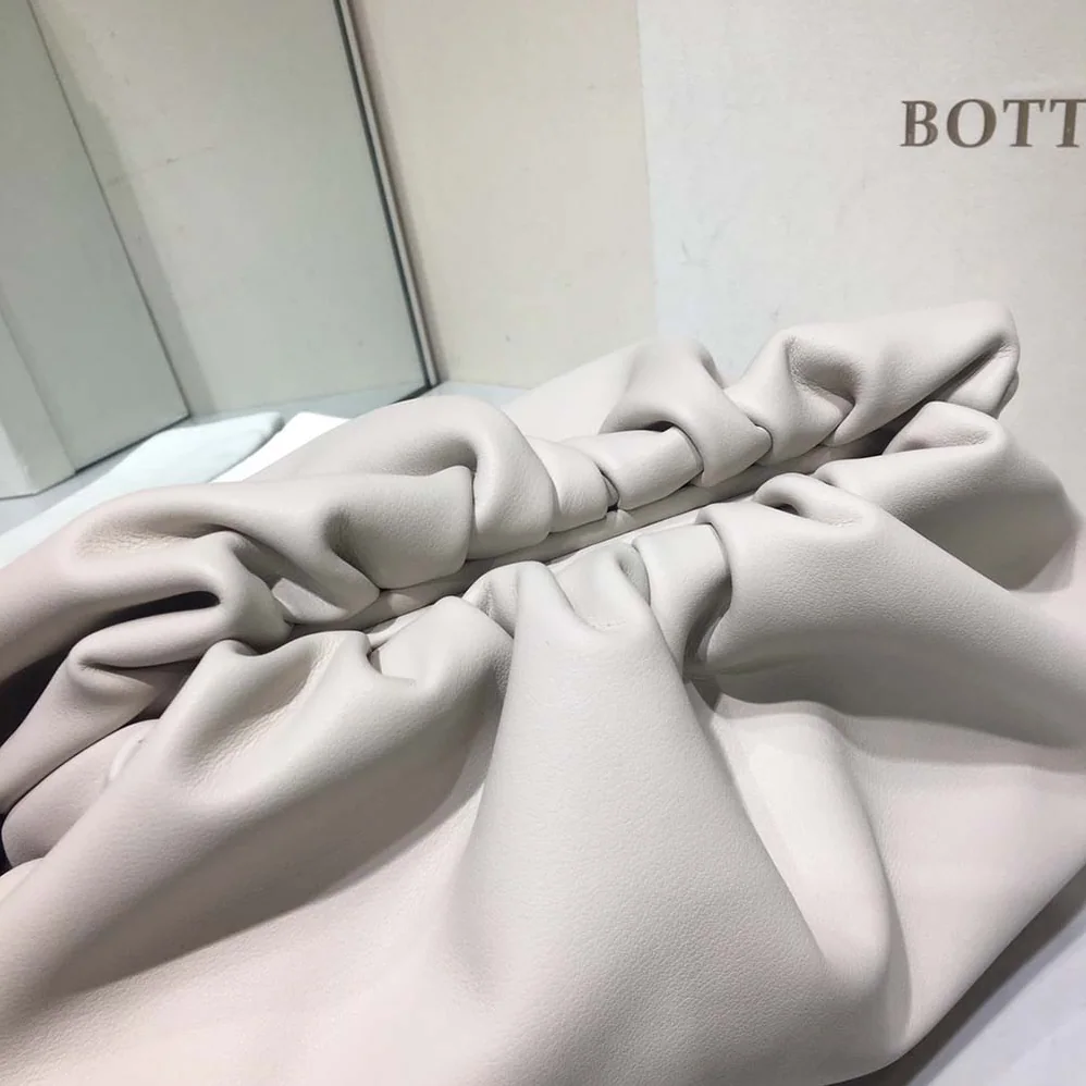 Bottega Veneta Teen Pouch Leather Clutch for Women in White
