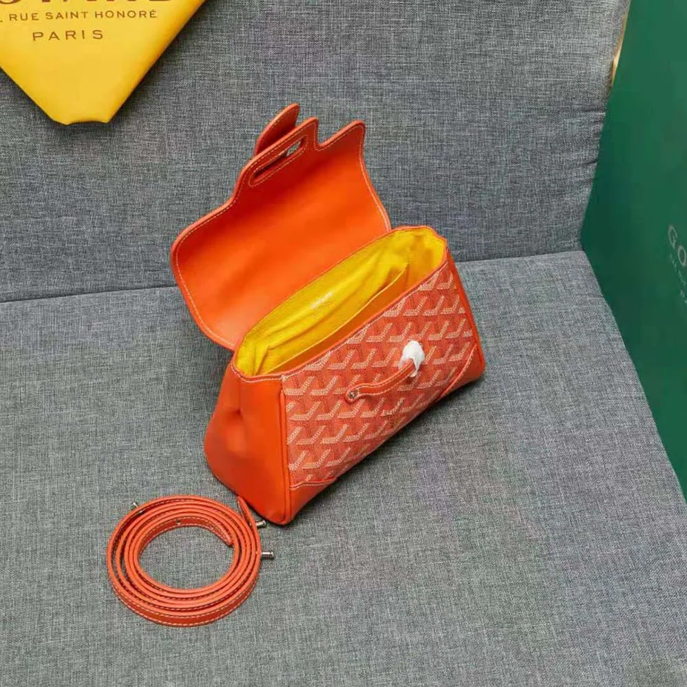 Goyard Sac Saïgon Souple Mini in Toile Goyardine & Chevroches Calfskin for Women in Orange Goyard Sac Saïgon Souple Mini in Toile Goyardine & Chevroches Calfskin for Women in Orange