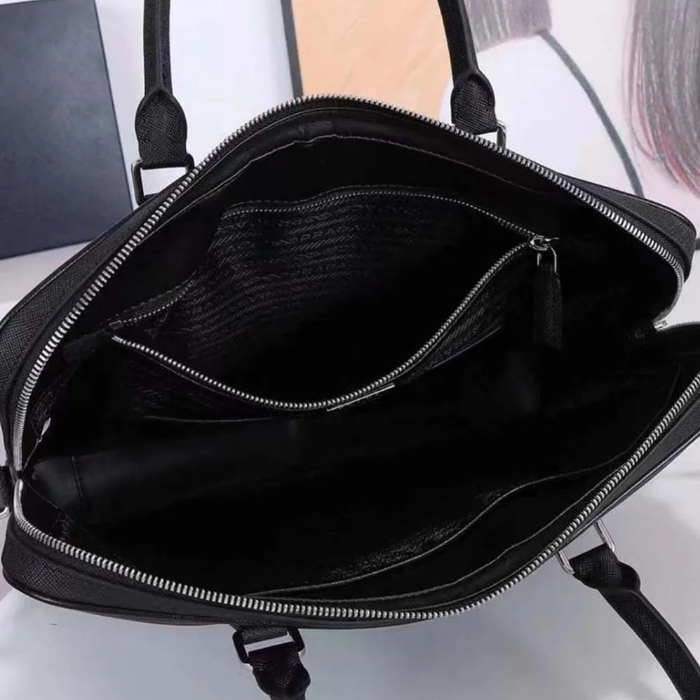 Prada Saffiano Leather Black Briefcase Bag for Men Prada Saffiano Leather Black Briefcase Bag for Men