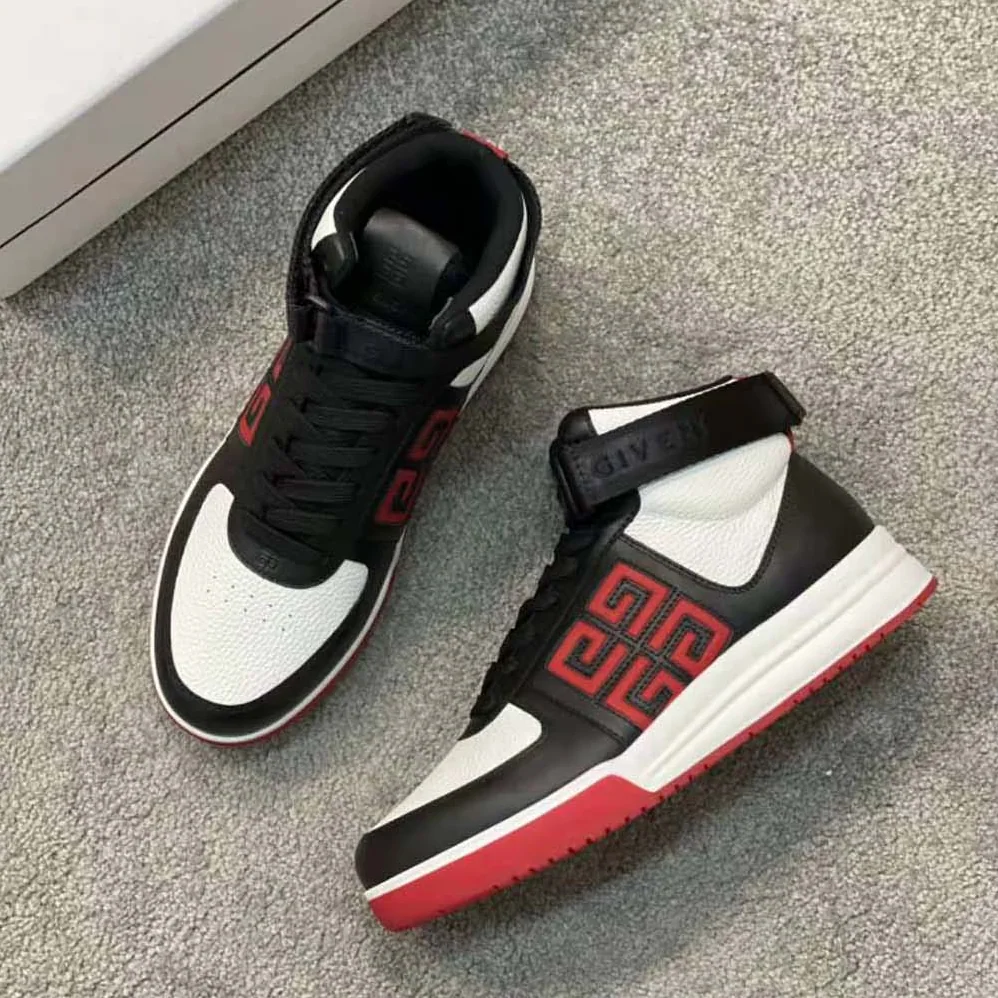 Givenchy G4 High Top Sneakers in Leather for Men in Black/White/Red