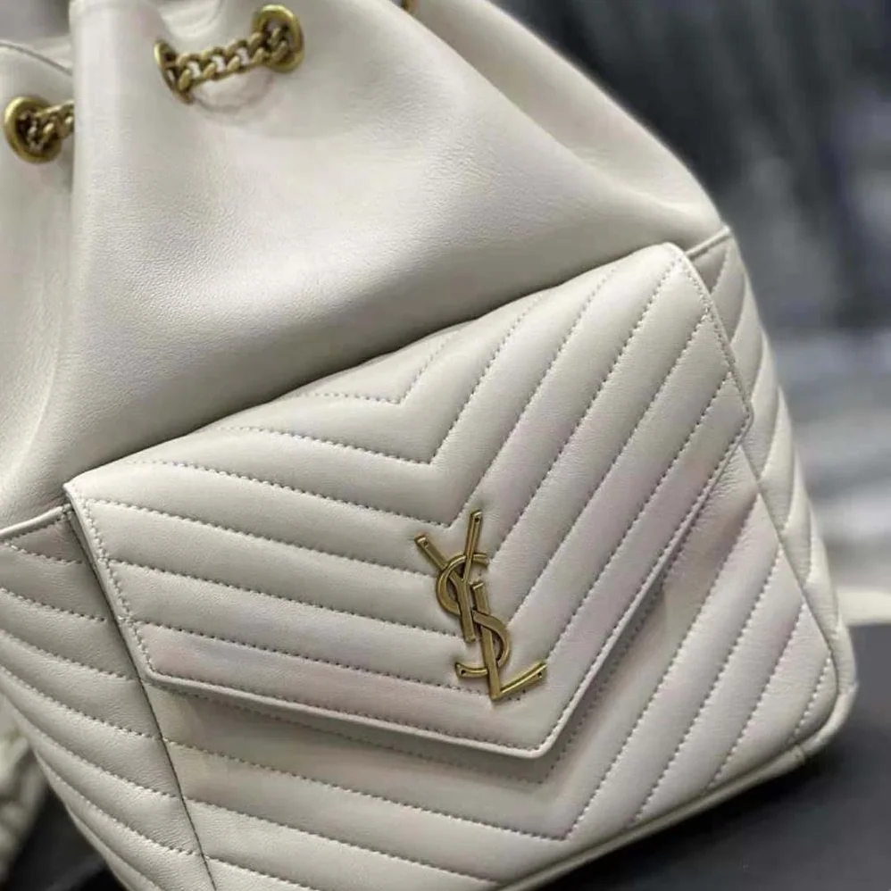 Saint Laurent YSL Joe Backpack in Lambskin for Women in White