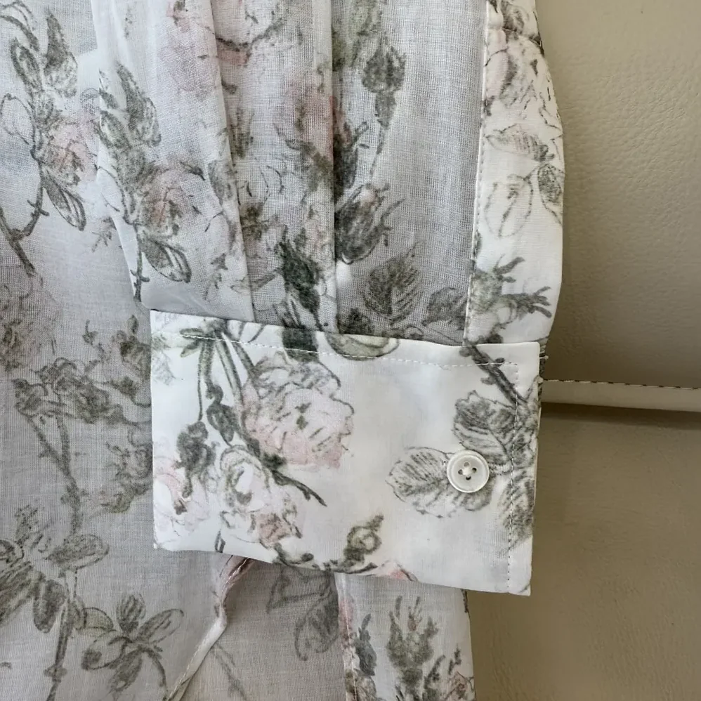 Dior Blouse White Cotton Muslin with Multicolor Rosier de Dior Motif for Women Dior Blouse White Cotton Muslin with Multicolor Rosier de Dior Motif for Women
