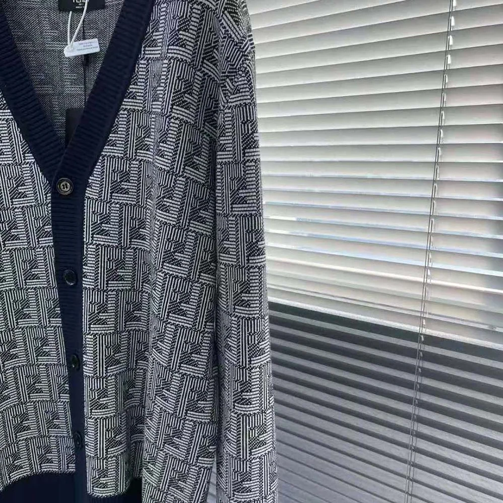 Fendi Blue Wool Cardigan-FZC491APJHF0QB0 for Men