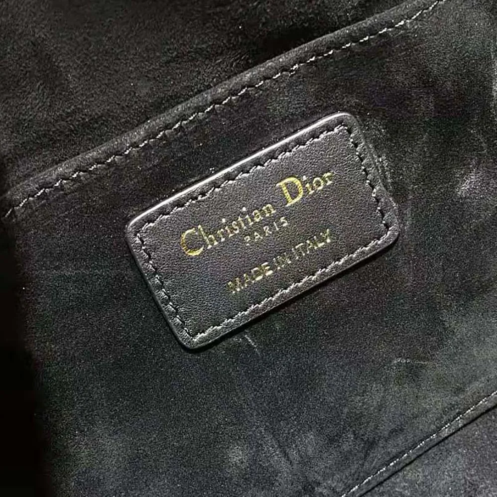 Dior Medium Dior Ammi Bag Black Supple Macrocannage Lambskin for Women