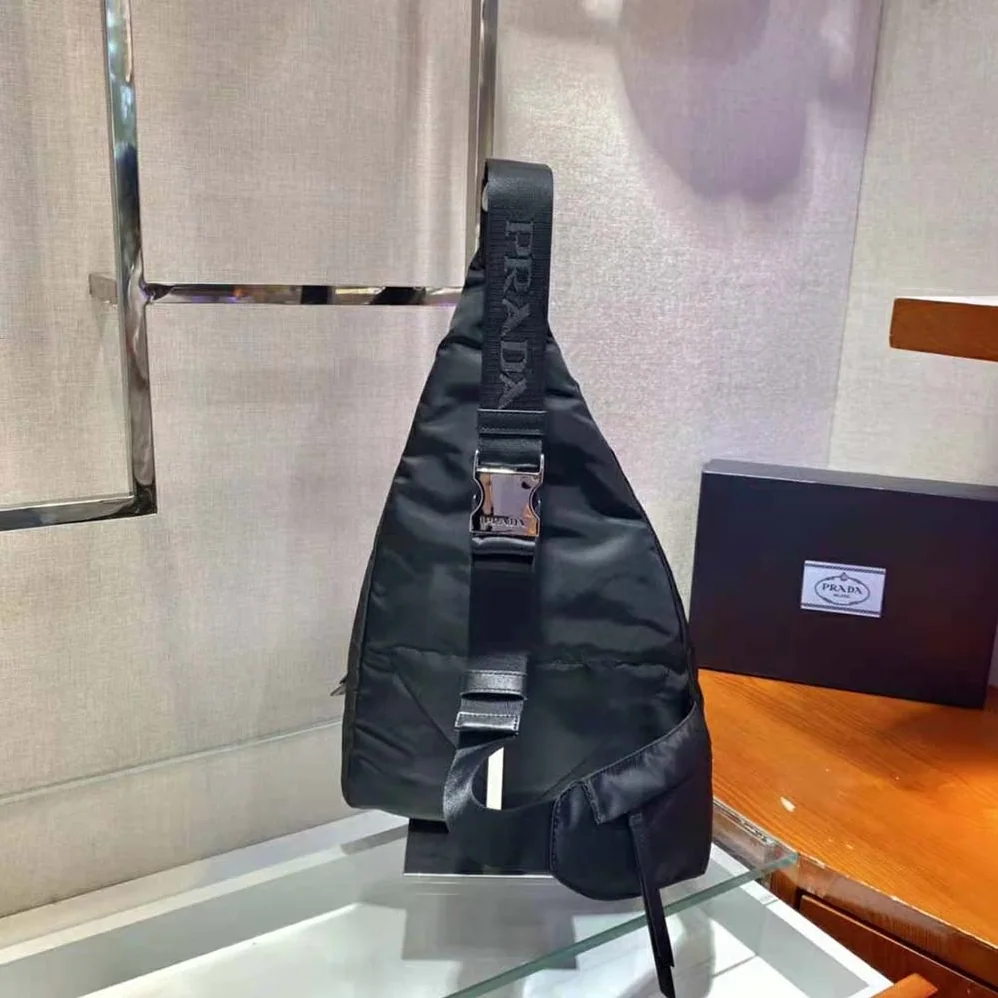 Prada Re-Nylon and Leather Backpack for Women in Black