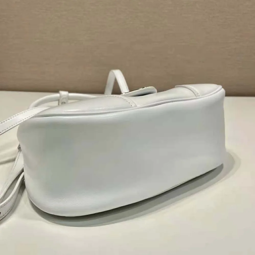 Prada Moon Re-Nylon and Leather Bag for Women in White Prada Moon Re-Nylon and Leather Bag for Women in White
