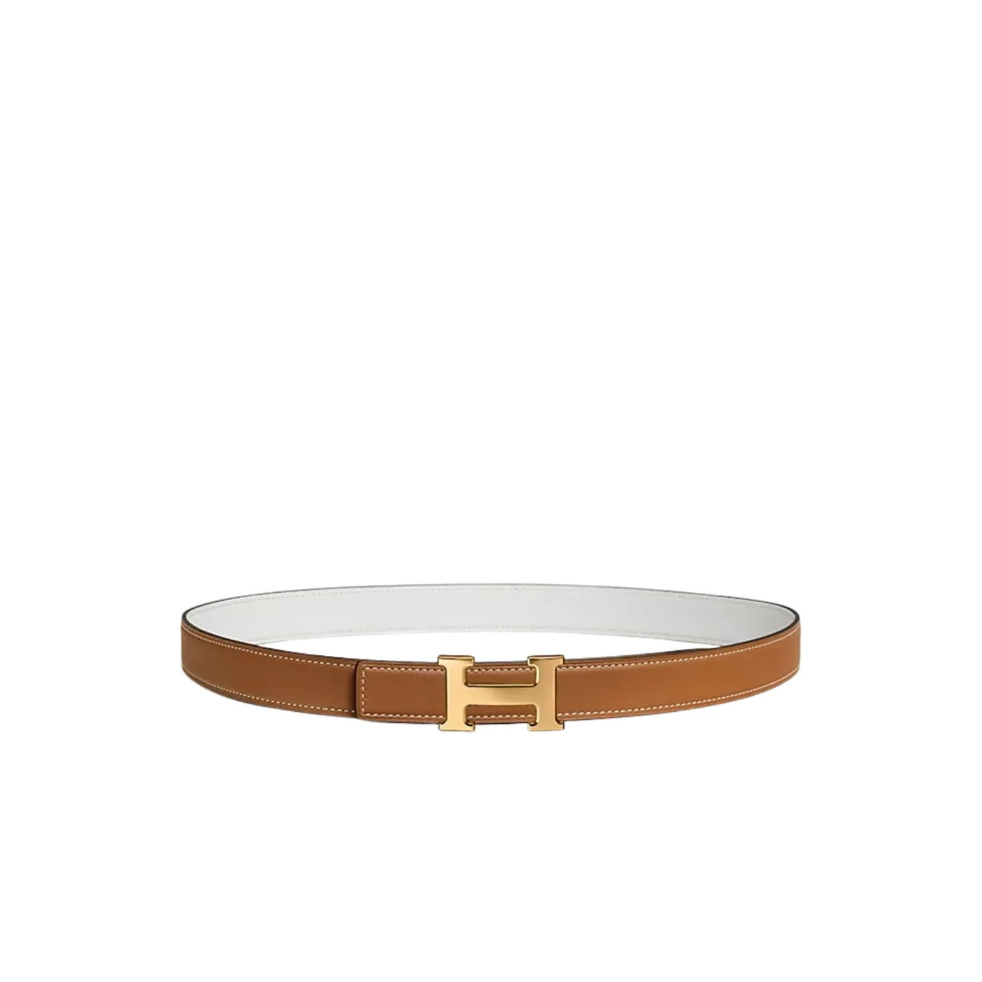Hermes Mini H Reversible Belt Brown in Blanc Hermes Mini H Reversible Belt Brown in Blanc