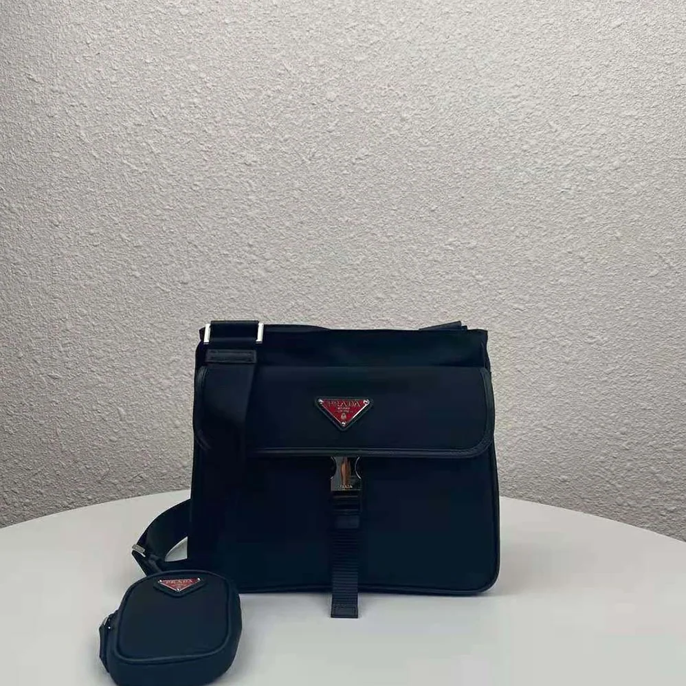 Prada Nylon Cross-Body Bag for Men in Black