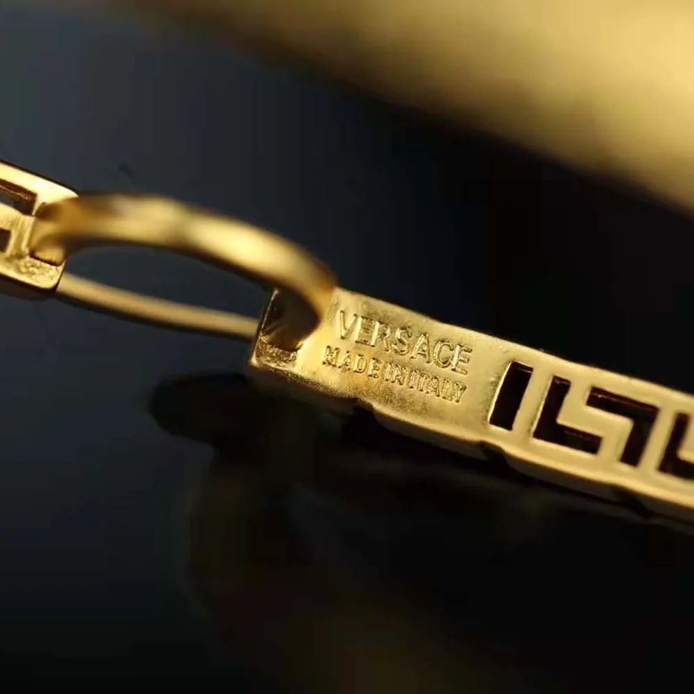 Versace Greca Hoop Earrings for Women in Gold