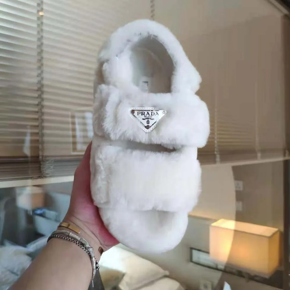 Prada Movement and Comfort Come Together Shearling Sandals for Women