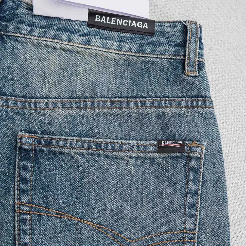 Balenciaga Regular Fit Jeans in Dirty Vintage Blue for Women Balenciaga Regular Fit Jeans in Dirty Vintage Blue for Women