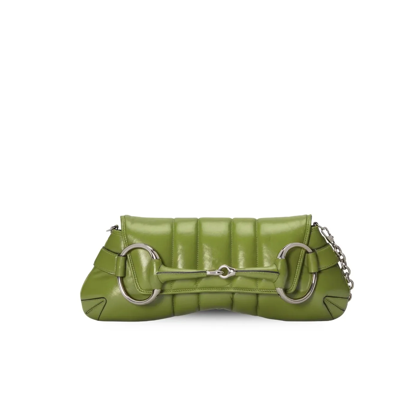 Gucci Horsebit Chain Medium Shoulder Bag Green 15 Inches/