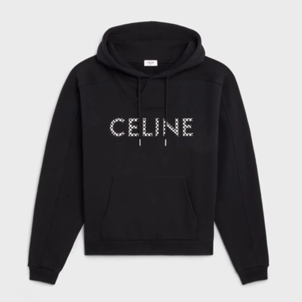 Celine Loose Sweatshirt in Cotton Fleece with Studs for Men in Black Celine Loose Sweatshirt in Cotton Fleece with Studs for Men in Black