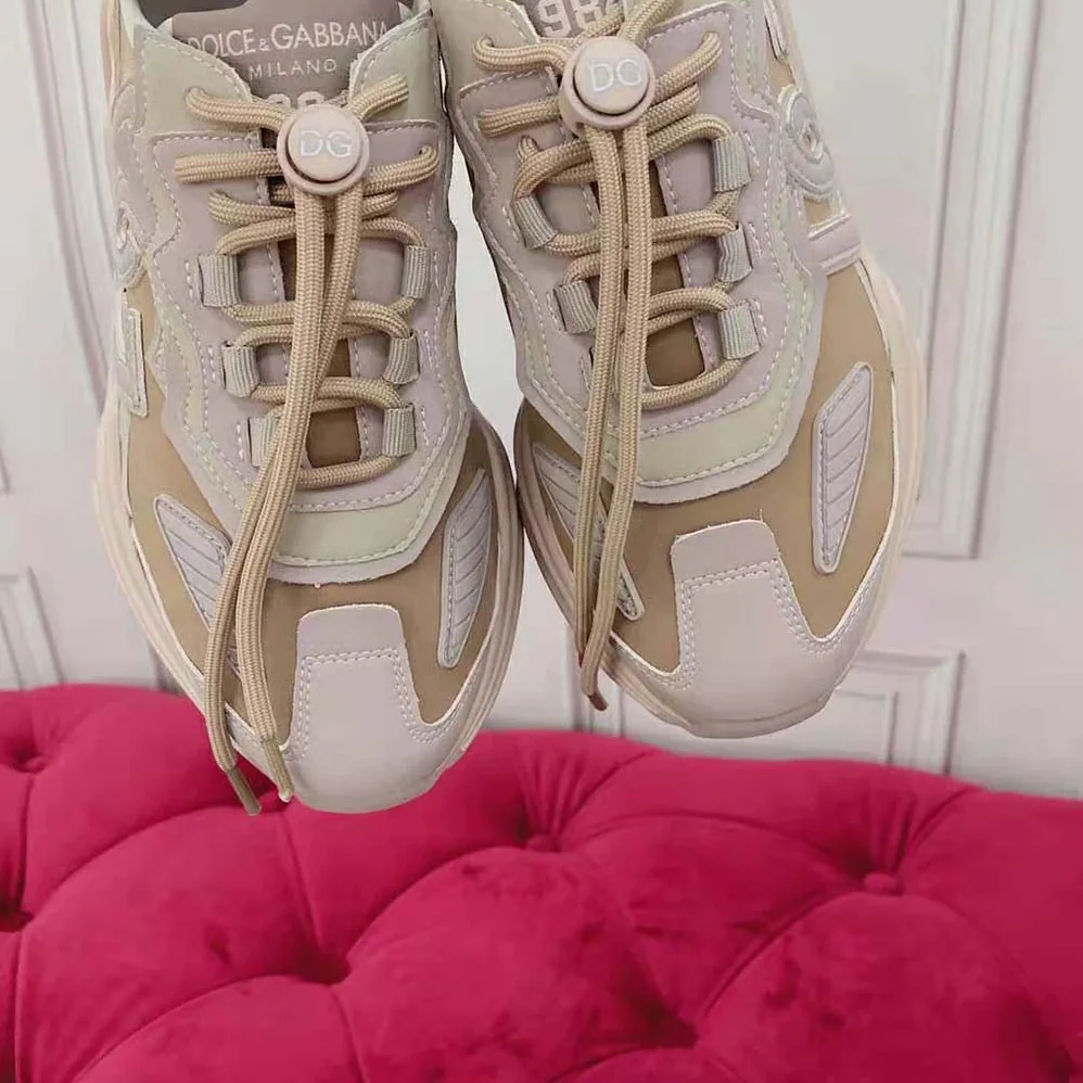 Dolce Gabbana D&G Mixed-Materials Daymaster Sneakers for Women in Brown