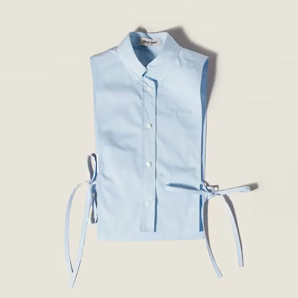 Miu Miu Poplin Shirt for Women in Light Blue Miu Miu Poplin Shirt for Women in Light Blue