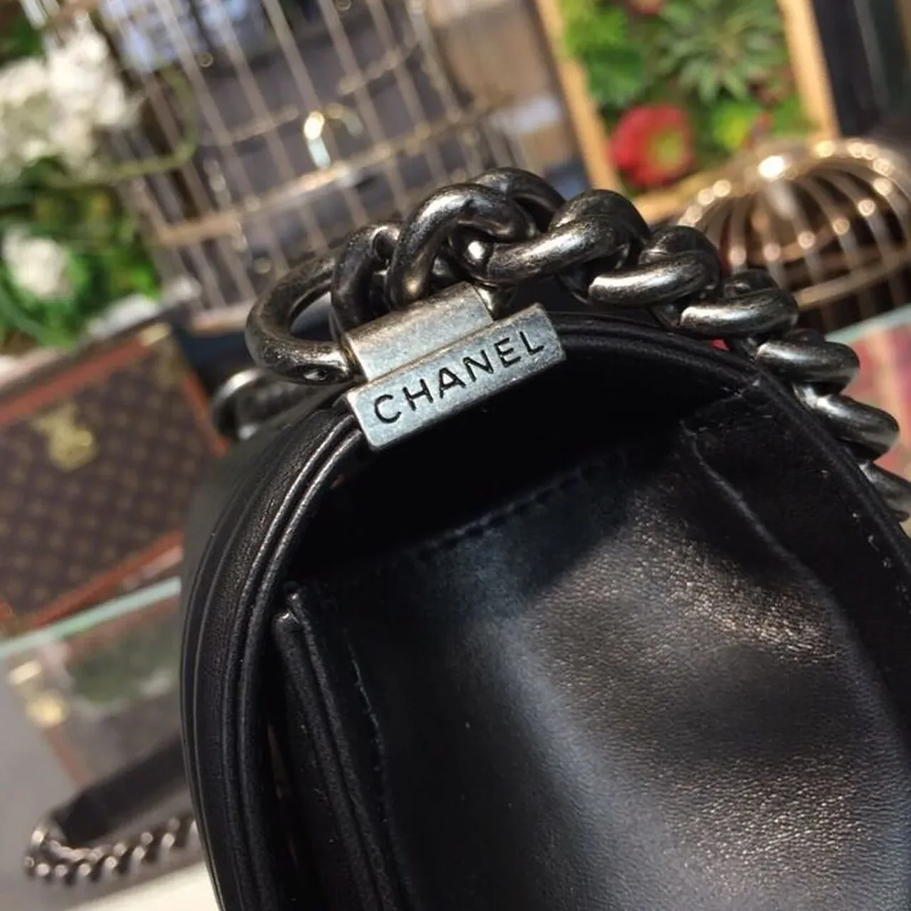 Chanel Boy Medium Crossbody Bag in Black Silver Hardware Chanel Boy Medium Crossbody Bag in Black Silver Hardware