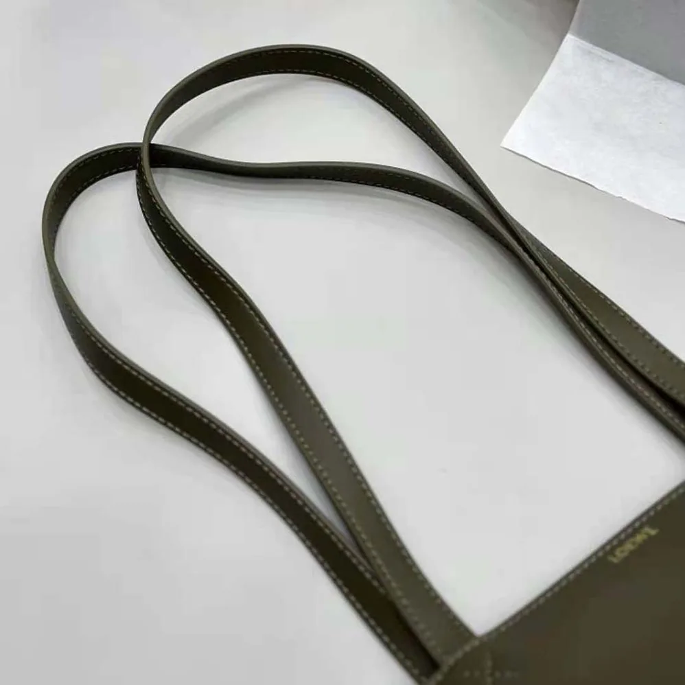 Loewe Cropped Puzzle Fold Bag in Shiny Calfskin for Women in Green Loewe Cropped Puzzle Fold Bag in Shiny Calfskin for Women in Green