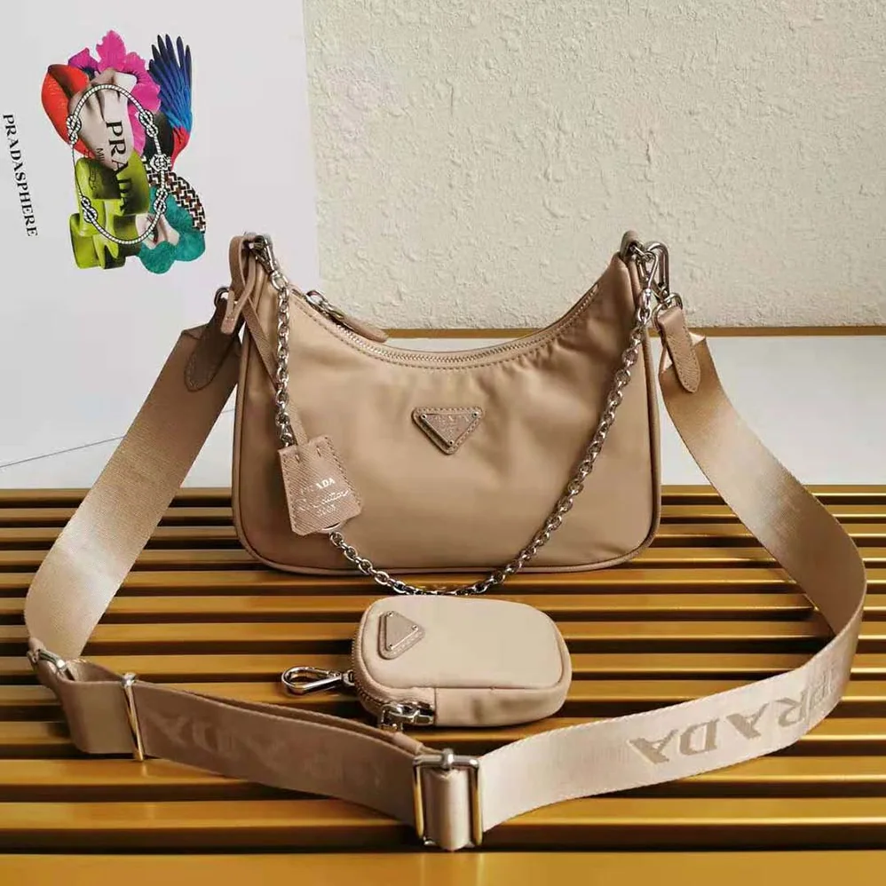 Prada Prada Re-Edition 2005 Nylon Bag for Women in Pink Prada Prada Re-Edition 2005 Nylon Bag for Women in Pink