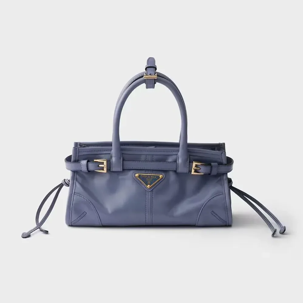 Prada Bonnie Leather Mini Handbag for Women in Light Blue