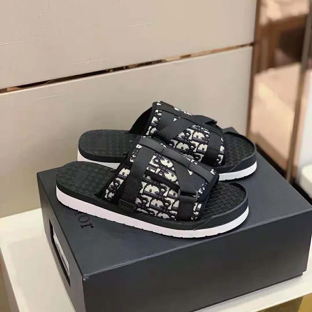 Dior Alpha Sandal Beige and Black Dior Oblique Jacquard for Men
