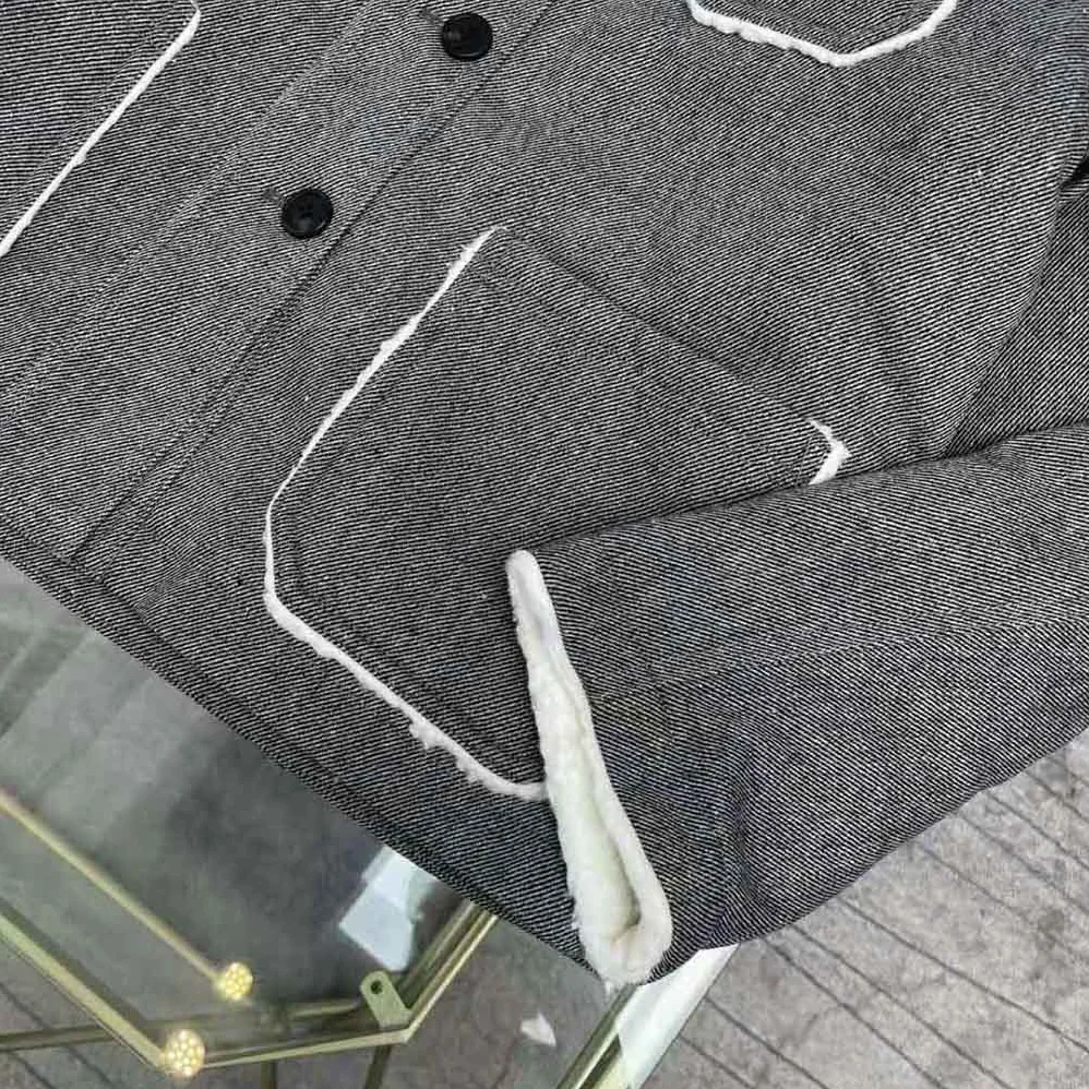 Dior Faux-Shearling Caro Jacket Gray Technical Cotton Drill for Women